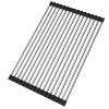 Ahyuan Roll up Dish Drying Rack Over The Sink Kitchen Roll up Sink Drying Rack Stainless Still Portable Drainer Foldable Dish Rack (Black, 17.8''X11.8'') view 1