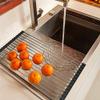 Ahyuan Roll up Dish Drying Rack Over The Sink Kitchen Roll up Sink Drying Rack Stainless Still Portable Drainer Foldable Dish Rack (Black, 17.8''X11.8'') view 4