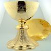 Grape & Wheat Church Chapel Gold Gild Priest Chalice & Paten Pastor Gift 8" Tall view 2