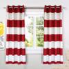 DriftAway Red Striped Room Darkening Curtains Patriotic Horizontal Stripe Classic Grommet Drapes for Bedroom Living Room Thermal Insulated Panels for Holidays July 4th Labor Day Thanksgiving Christmas view 1