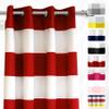DriftAway Red Striped Room Darkening Curtains Patriotic Horizontal Stripe Classic Grommet Drapes for Bedroom Living Room Thermal Insulated Panels for Holidays July 4th Labor Day Thanksgiving Christmas view 2