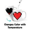 Kikkerland Pixel Heart Morphing Mug  Color Changing Cup Reacts to Heat  Fun Gift for Coffee, Hot Cocoa, & Hot Beverages view 2