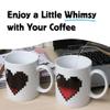 Kikkerland Pixel Heart Morphing Mug  Color Changing Cup Reacts to Heat  Fun Gift for Coffee, Hot Cocoa, & Hot Beverages view 3