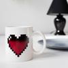 Kikkerland Pixel Heart Morphing Mug  Color Changing Cup Reacts to Heat  Fun Gift for Coffee, Hot Cocoa, & Hot Beverages view 4