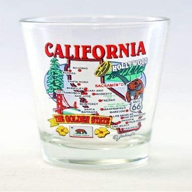World By Shotglass California State Elements Map Shot Glass