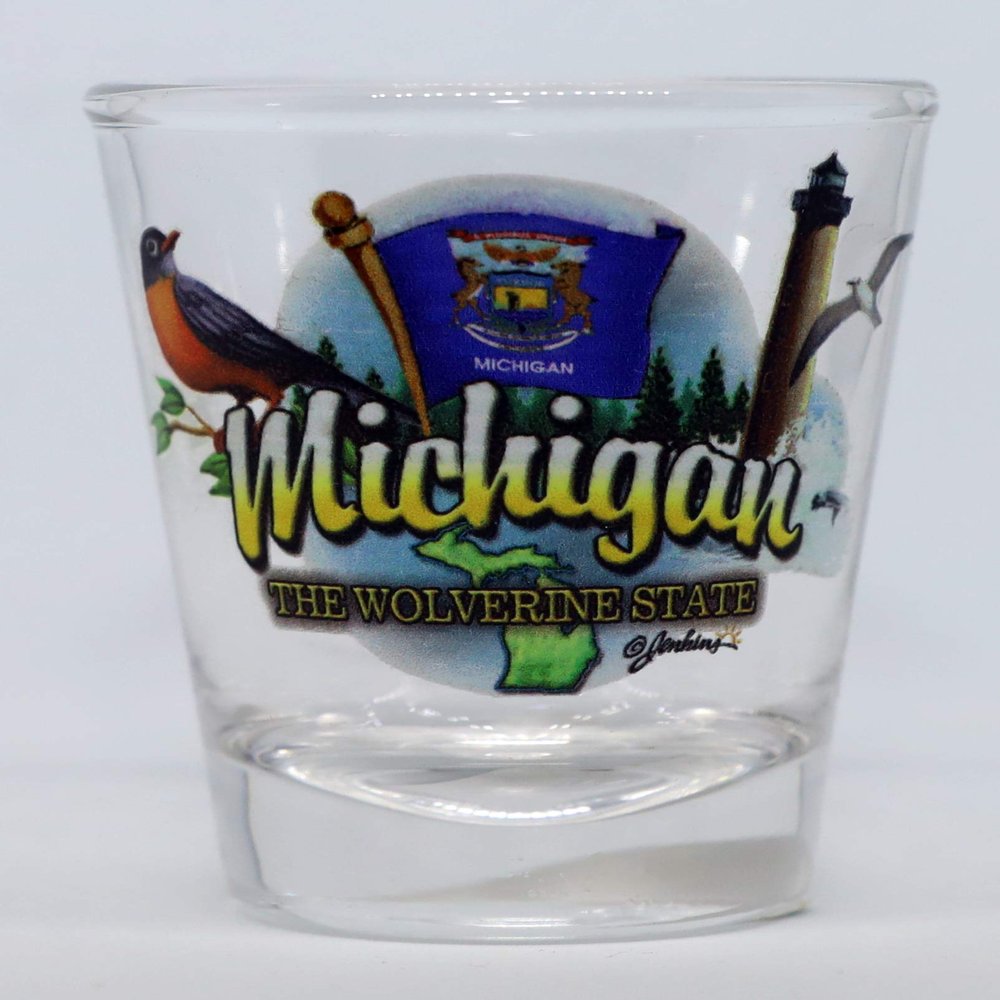 World By Shotglass Michigan Wolverine State Elements Shot Glass