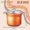 CONCORD 7 QT Copper Non Stick Stock Pot Casserole Coppe-Ramic Series Cookware (Induction Compatible) view 2