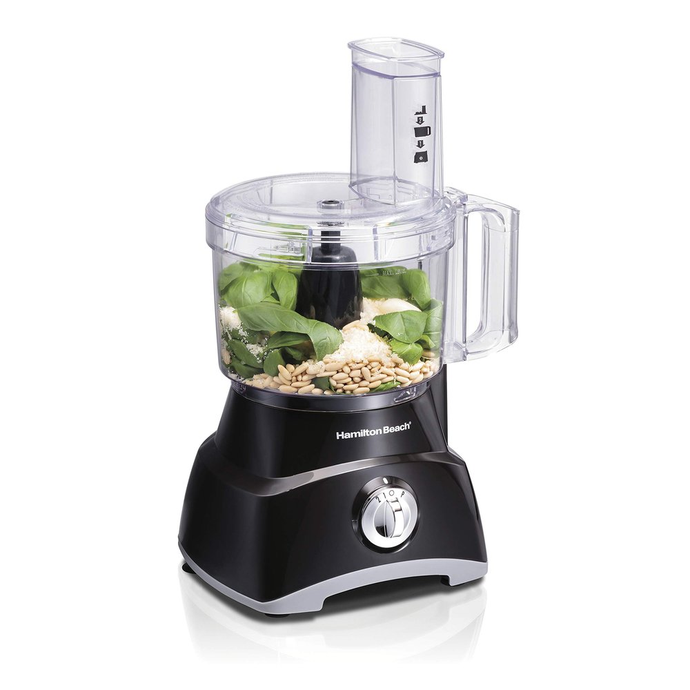 Hamilton Beach Food Processor & Vegetable Chopper for Slicing, Shredding, Mincing, and Puree, 8 Cup, Black