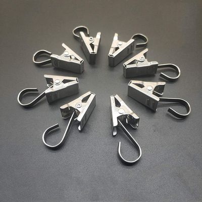 Curtain Clips Hooks Stainless Steel - Coideal 100 Pack Silver Heavy-Duty Wire Holder for Hanging Camper Awning String Party Lights, Christmas Decoration, Indoor Outdoor Decor