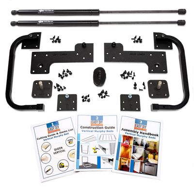 Queen Size DIY Murphy Bed Hardware Kit  Vertical Wall Bed for Space-Saving - Budget-Friendly DIY Setup -Made in USA -Hide Away Design with Murphy Bed Queen Hardware - Bed Lift Mechanism - Pull Down