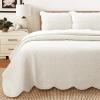 Cozy Line Home Fashions 100% Cotton Medallion Off White Matelasse Embossed Bedding Quilt Set, Reversible Lightweight Bedspread, Coverlet for All Season (Blantyre - Ivory, Queen - 3 Piece) view 1