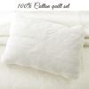 Cozy Line Home Fashions 100% Cotton Medallion Off White Matelasse Embossed Bedding Quilt Set, Reversible Lightweight Bedspread, Coverlet for All Season (Blantyre - Ivory, Queen - 3 Piece) view 2