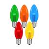 Novelty Lights 5 Pack C9 LED Outdoor String Light Patio Christmas Replacement Bulbs, Multi, C9/E17 Base, .75 Watt view 1