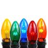 Novelty Lights 5 Pack C9 LED Outdoor String Light Patio Christmas Replacement Bulbs, Multi, C9/E17 Base, .75 Watt view 3