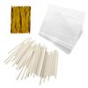 Baking Addict 100 Cake Pop Treat Bag Sets Metallic Twist Ties, Lollipop Sticks, Clear Cello Favor Bags, 4" W, Gold view 1