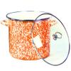 Calypso Basics by Reston Lloyd Vintage Marble Enamel on Steel Stockpot with Glass Lid, 8-Quart, Orange view 3