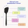 GIR: Get It Right Silicone Kitchen Spatula Turner - Non toxic cooking utensils for Nonstick Cookware, Cooking and Baking, Mini - 11IN - Black view 3