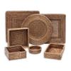 Caspari Rattan Wine Bottle Coaster in Dark Natural Brown view 4
