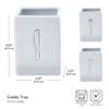 Towle Living 3-Piece Ceramic Caddy with Wood Tray, White, Black view 3