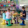 KORE Design Wobble Stool Chair, Girls + Boys Kid Desk Stools, Ergonomic Small Office Chairs, Flexible Seating for Active Kids, ADD/ADHD, Classroom, School, Home, Preschool (12in), Age 4-5 yrs, Red view 2