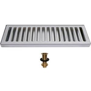 Bev Rite Flush Mount Drip Tray 12" X 5" X 3/4" with Drain - Counter or Surface Mount