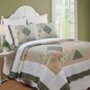 Cozy Line Home Fashions Floral Real Patchwork Olive Green Pink Scalloped Edge Country 100% Cotton Quilt Bedding Set, Reversible Coverlet Bedspread (Williamsburg, King - 3 Piece) view 1