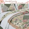 Cozy Line Home Fashions Floral Real Patchwork Olive Green Pink Scalloped Edge Country 100% Cotton Quilt Bedding Set, Reversible Coverlet Bedspread (Williamsburg, King - 3 Piece) view 3