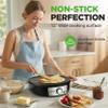 Nutrichef Electric Crepe Maker & Griddle Cooktop - Nonstick 12 Inch Aluminum Hot Plate with LED Indicator Lights & Adjustable Temperature Control - Wooden Spatula & Batter Spreader Included view 2