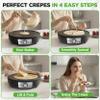 Nutrichef Electric Crepe Maker & Griddle Cooktop - Nonstick 12 Inch Aluminum Hot Plate with LED Indicator Lights & Adjustable Temperature Control - Wooden Spatula & Batter Spreader Included view 4