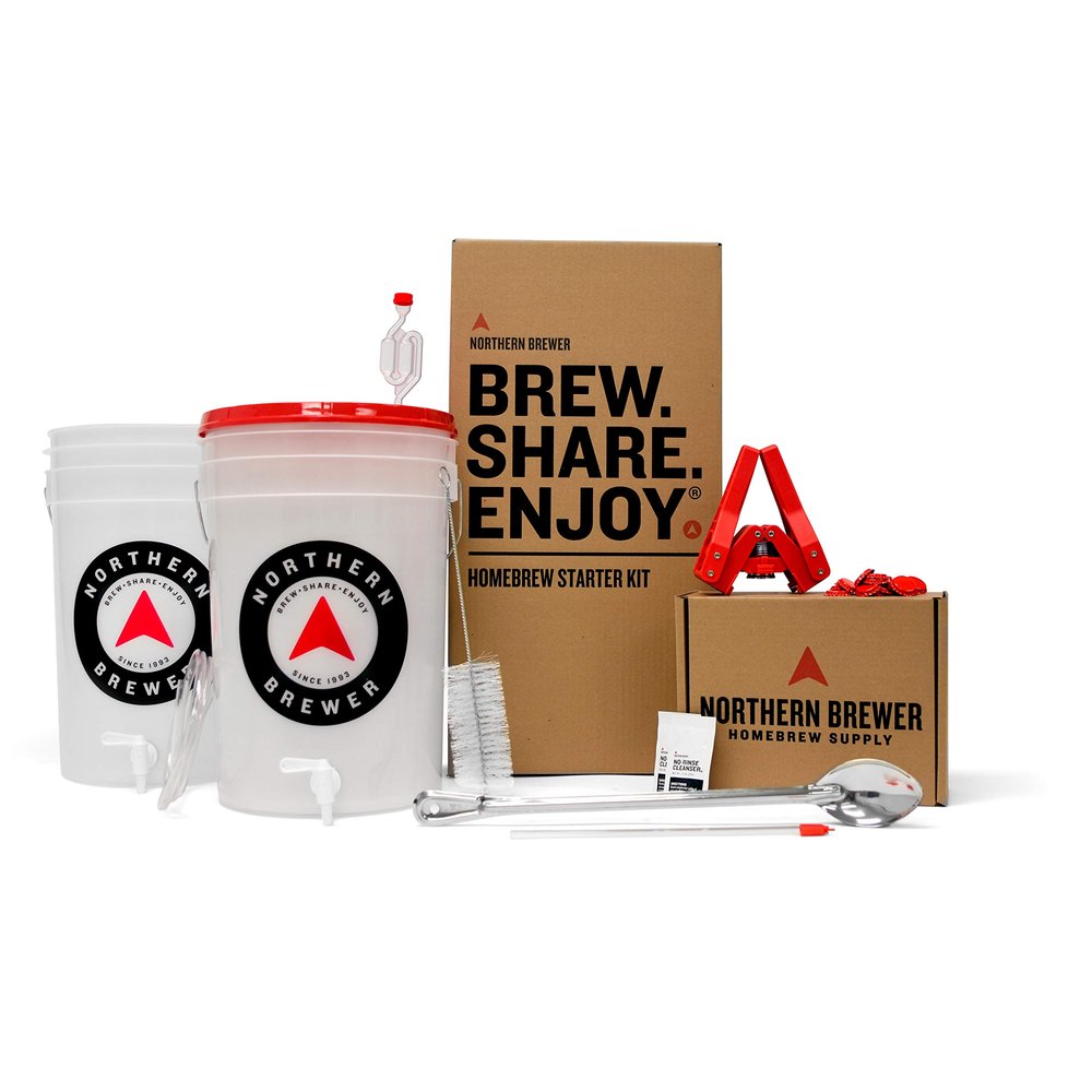 Northern Brewer - Essential Brew. Share. Enjoy. HomeBrewing Starter Set, Equipment and Recipe for 5 Gallon Batches (Block Party Amber)