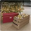 Covermates Keepsakes Adjustable Ornament Storage Box  Heavy-Duty Polyester, Padded Dividers & FlexGrid Trays  Protective Holiday Organizer with Stackable Walls & Label Window, Red view 2
