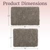 2 Piece Bathroom Rug Set - 32x21 Inch and 24x17 Inch Memory Foam Bath Mats with Chenille Shag Top for Stylish Bathroom Decor - Machine Washable Bath Rugs Set of 2 by Lavish Home (Gray) view 2
