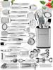 Home Hero 54-Piece Stainless Steel Kitchen Utensils Set - Heat-Resistant Nonstick Silicone & Stainless Steel Cooking Utensils - Complete Tools with Slotted Spoon & Pasta Spoon - Pack of 54, Silver view 1