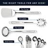 Home Hero 54-Piece Stainless Steel Kitchen Utensils Set - Heat-Resistant Nonstick Silicone & Stainless Steel Cooking Utensils - Complete Tools with Slotted Spoon & Pasta Spoon - Pack of 54, Silver view 4