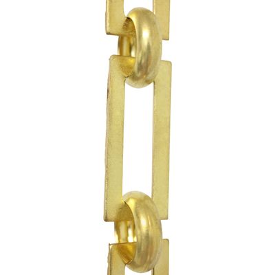 RCH Hardware Decorative Acid Dipped Solid Brass Chain for Hanging, Lighting - Rectangular Square Edge and Unwelded Links (1 Foot)