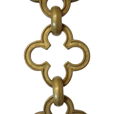 RCH Hardware Decorative Antique Solid Brass Chain for Hanging, Lighting - Cross Clover Design Unwelded Links (1 Foot)