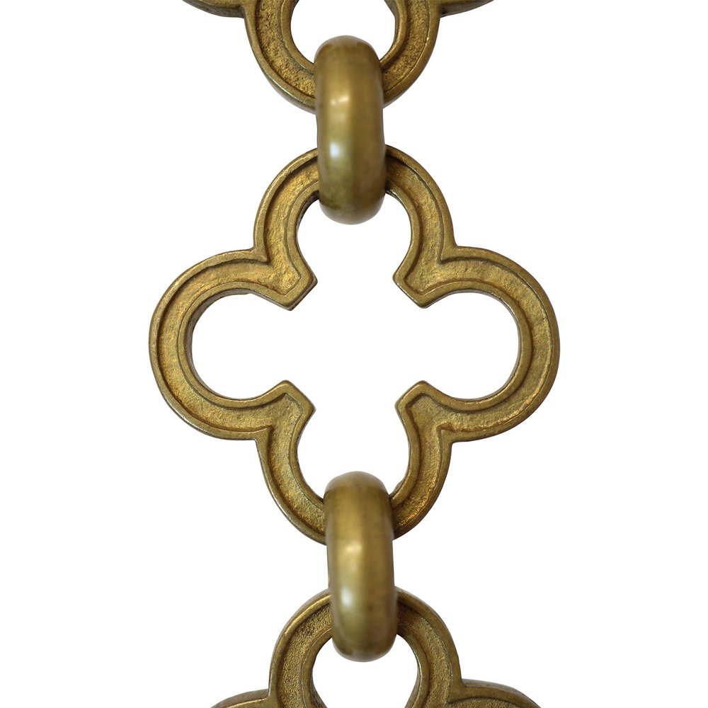 RCH Hardware Decorative Antique Solid Brass Chain for Hanging, Lighting - Cross Clover Design Unwelded Links (1 Foot)