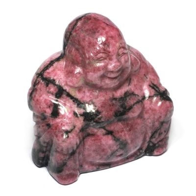 CrystalAge Rhodonite Sitting Buddha Statue