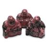 CrystalAge Rhodonite Sitting Buddha Statue view 2