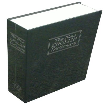 BlueDot Trading Dictionary Diversion Safe with Lock and 2 Keys Secret Book Safe with Faux Pages for Hidden Cash, Jewelry, Passports, Other Valuables, Medium, Black