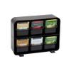 Mind Reader Tea Bag Organizer, Tea Station Organizer, Countertop Storage, Kitchen, Plastic, 10.25"L x 3.25"W x 7.75"H, Black view 1