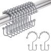 Amazer Shower Curtain Hooks Rings, Rust-Resistant Stainless Steel Double Shower Curtain Hooks, Shower Hooks for Shower Curtain and Liner Bathroom, Set of 12, Chrome view 1