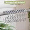 Amazer Shower Curtain Hooks Rings, Rust-Resistant Stainless Steel Double Shower Curtain Hooks, Shower Hooks for Shower Curtain and Liner Bathroom, Set of 12, Chrome view 3