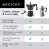 GROSCHE Milano Stovetop Espresso Maker Moka Pot Cuban Coffee Maker Stovetop Coffee Maker Moka Italian Greca Brewer Percolator | 6 Espresso Cup, Black view 3