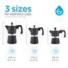 GROSCHE Milano Stovetop Espresso Maker Moka Pot Cuban Coffee Maker Stovetop Coffee Maker Moka Italian Greca Brewer Percolator | 6 Espresso Cup, Black view 4