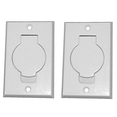 Pokin (2) Central Vacuum White Inlet Valves for Beam Central Vac - White Round Door
