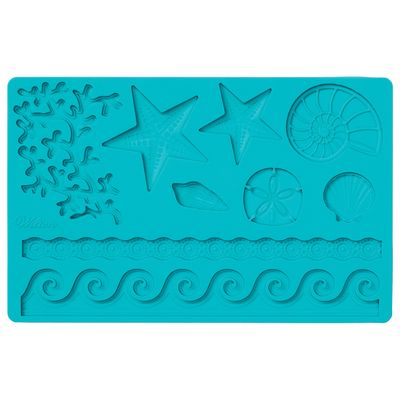 Wilton Silicone Sea Life Fondant and Gum Paste Mold - Cake Decorating Supplies, Teal