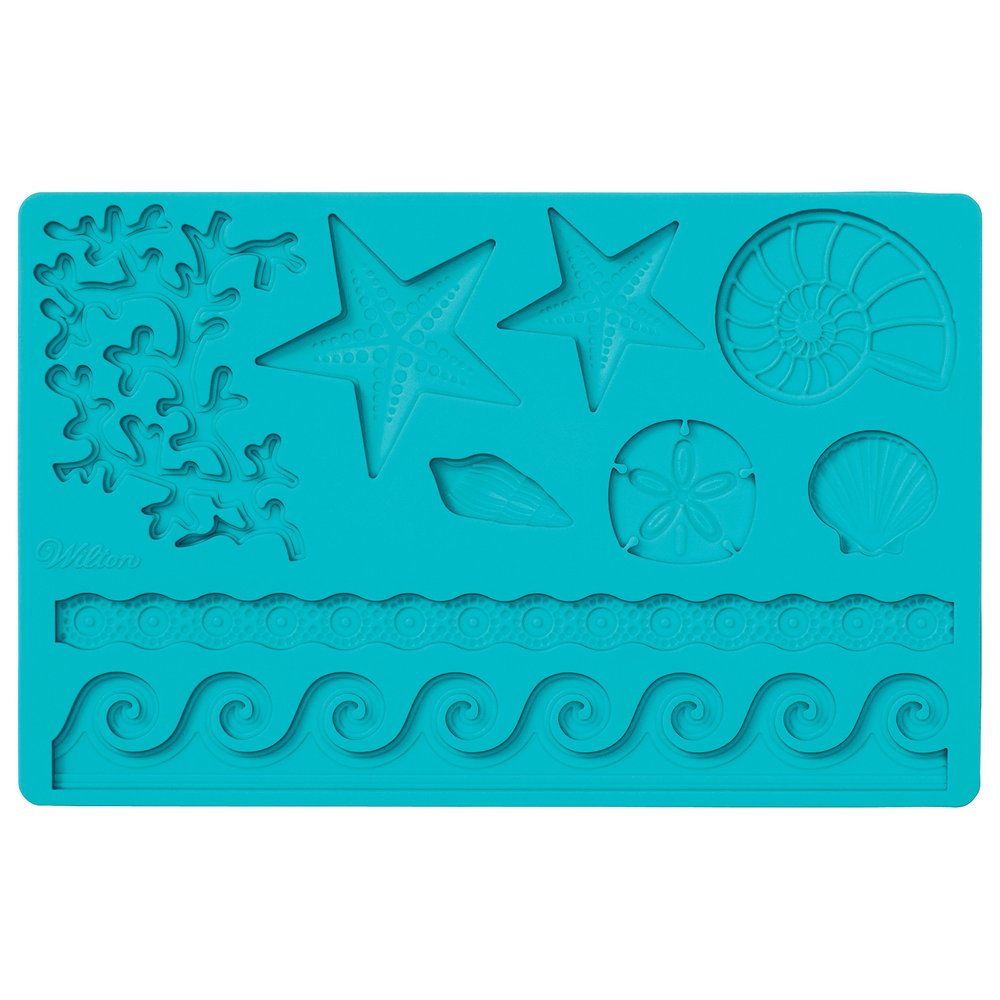 Wilton Silicone Sea Life Fondant and Gum Paste Mold - Cake Decorating Supplies, Teal