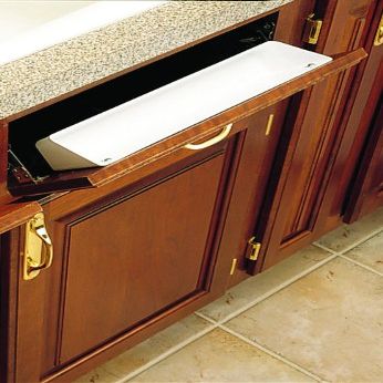 Rev-A-Shelf 6581-14-4 6581 Series 14" Standard Sink Front Tip-Out Tray, White