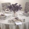 Fennco Styles Toscana Contemporary Linen Blend Natural for Dinner Table, Parties, Wedding Decorations Tablecloth (96" Round) view 2